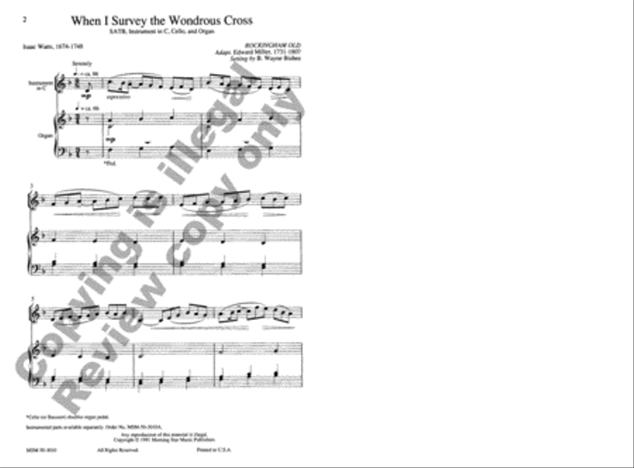 When I Survey the Wondrous Cross 4-Part scores gallery preview page 2