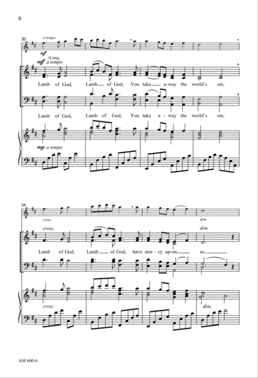 Lamb of God Lamb of God 4-Part scores gallery preview page 7
