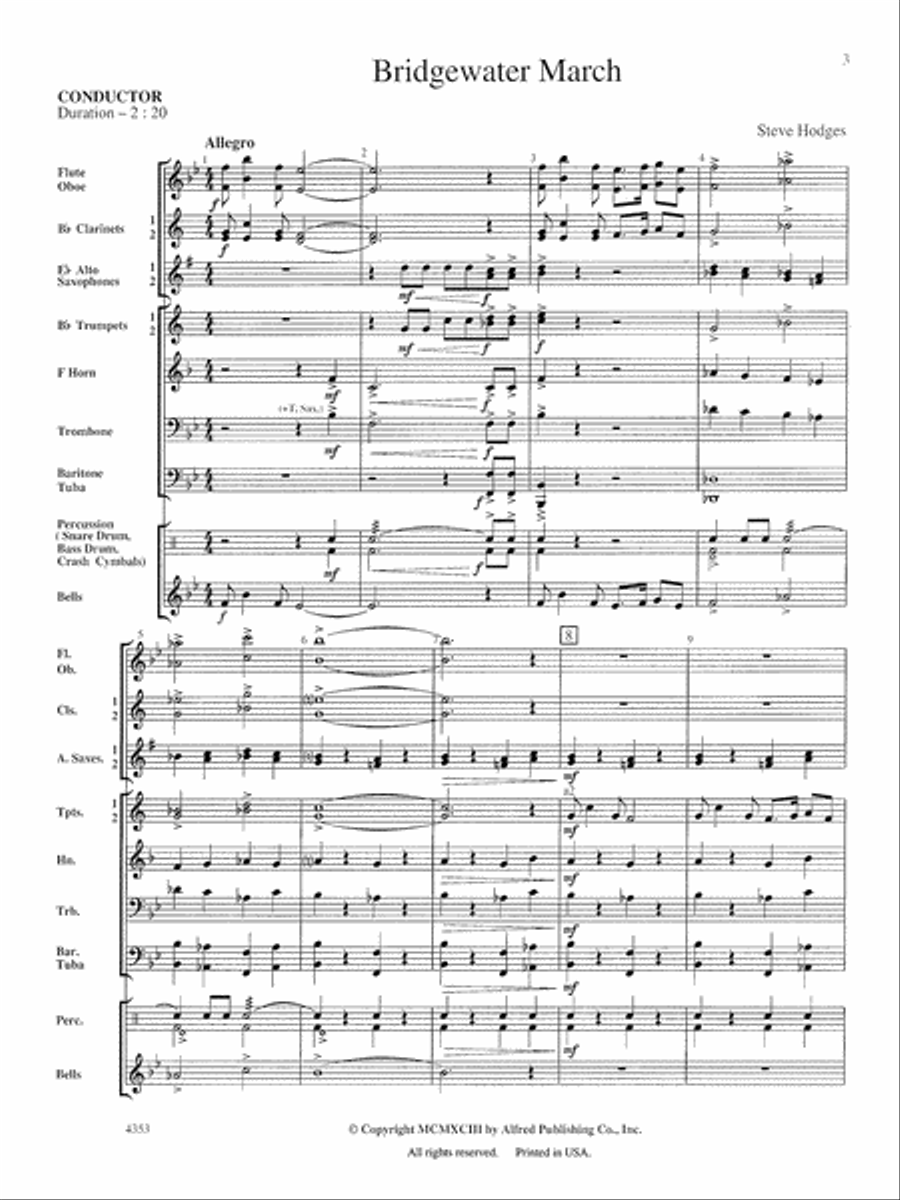 Bridgewater March: Score Concert Band scores gallery preview page 3