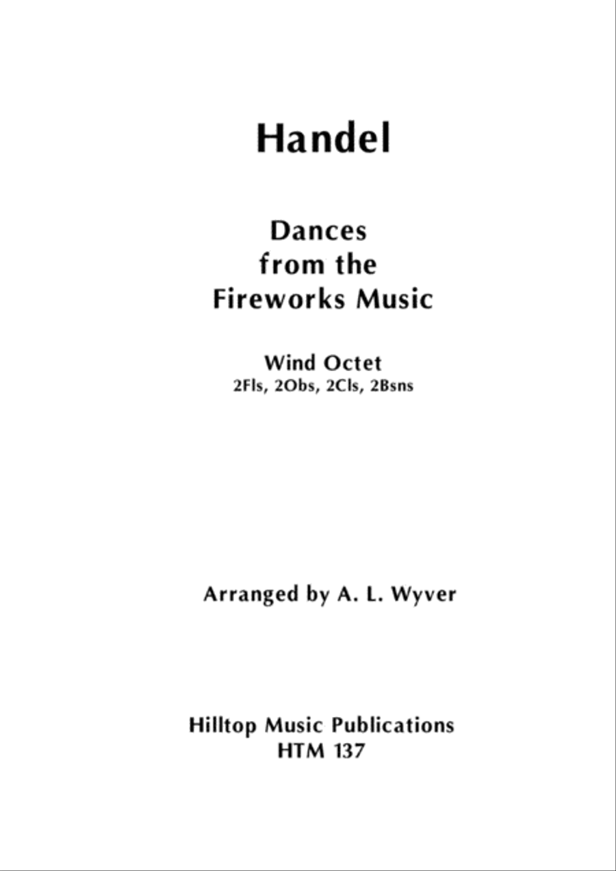 Dances from the Fireworks Music arr. wind octet Woodwind Ensemble scores gallery preview page 1