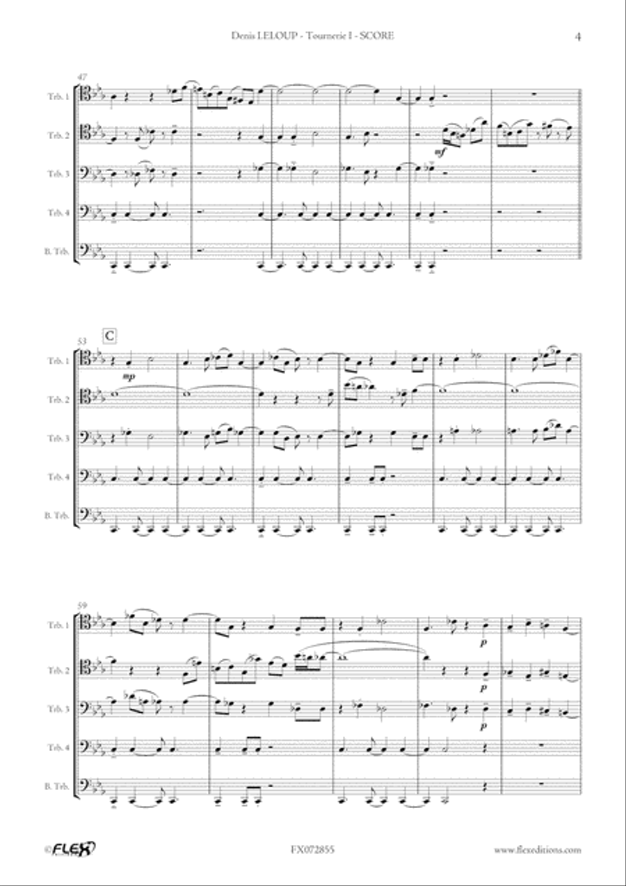 Tournerie I Trombone Quartet scores gallery preview page 5