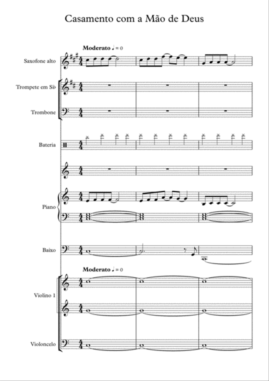 Casamento com a Mão de Deus Piano, Vocal, Guitar scores gallery preview page 1