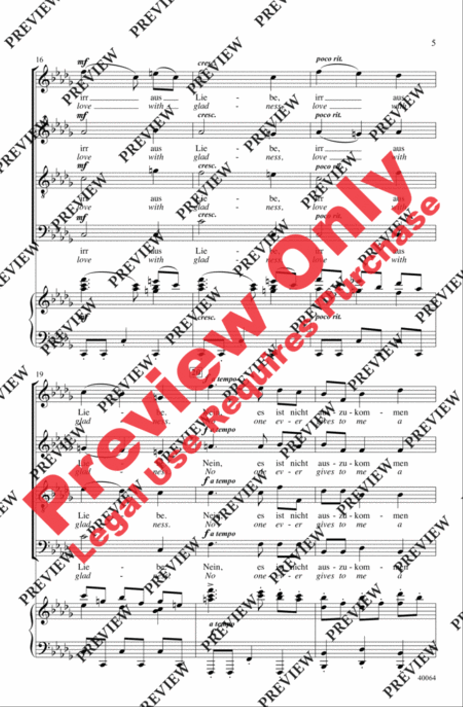 Three Liebeslieder Waltzes (from Liebeslieder Walzer, Opus 52) 4-Part scores gallery preview page 5