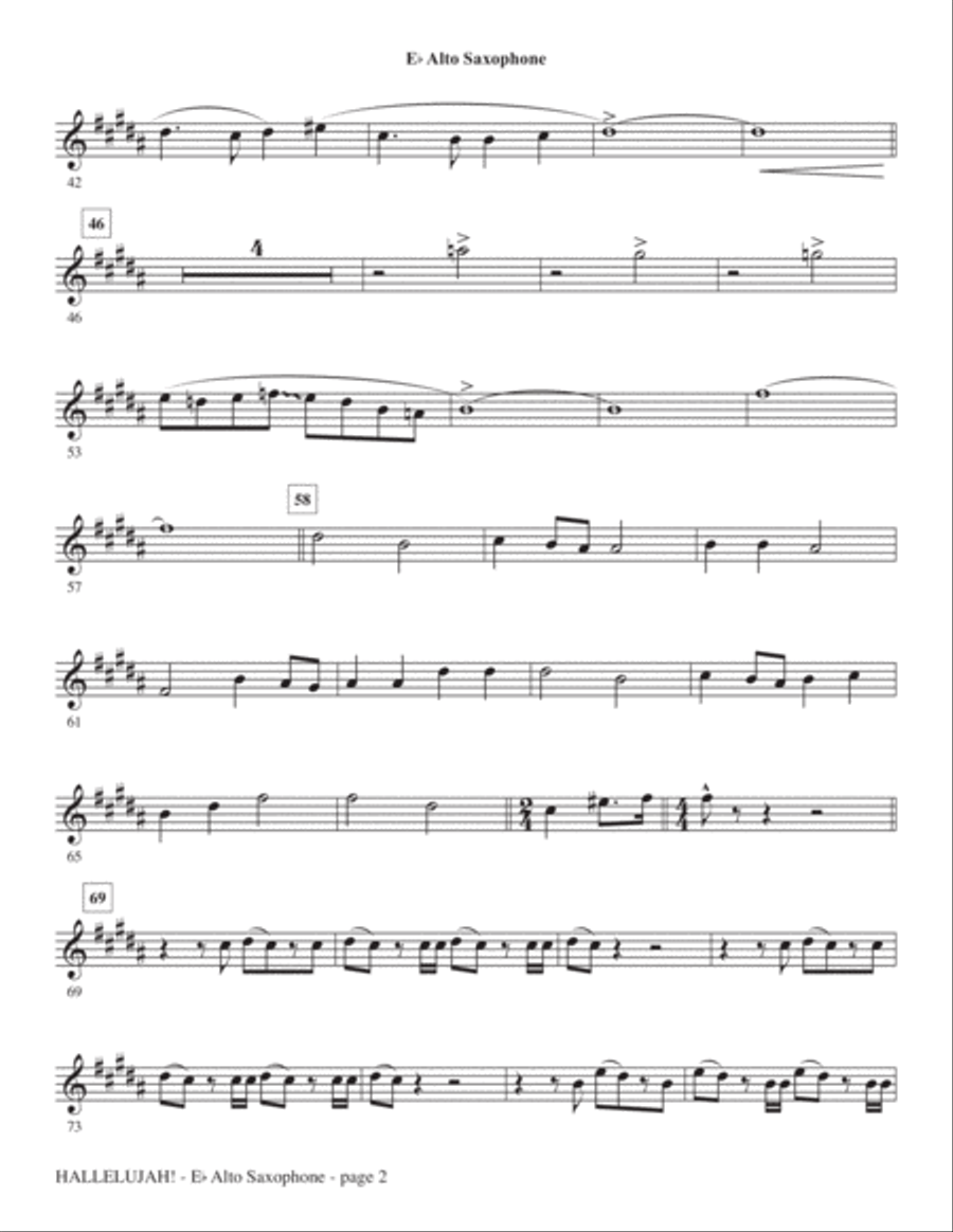 Hallelujah! (from Messiah Rocks) - Alto Sax (sub. Horn) Choir scores gallery preview page 2