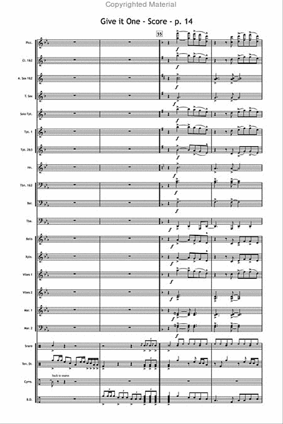 Give It One Marching Band scores gallery preview page 14