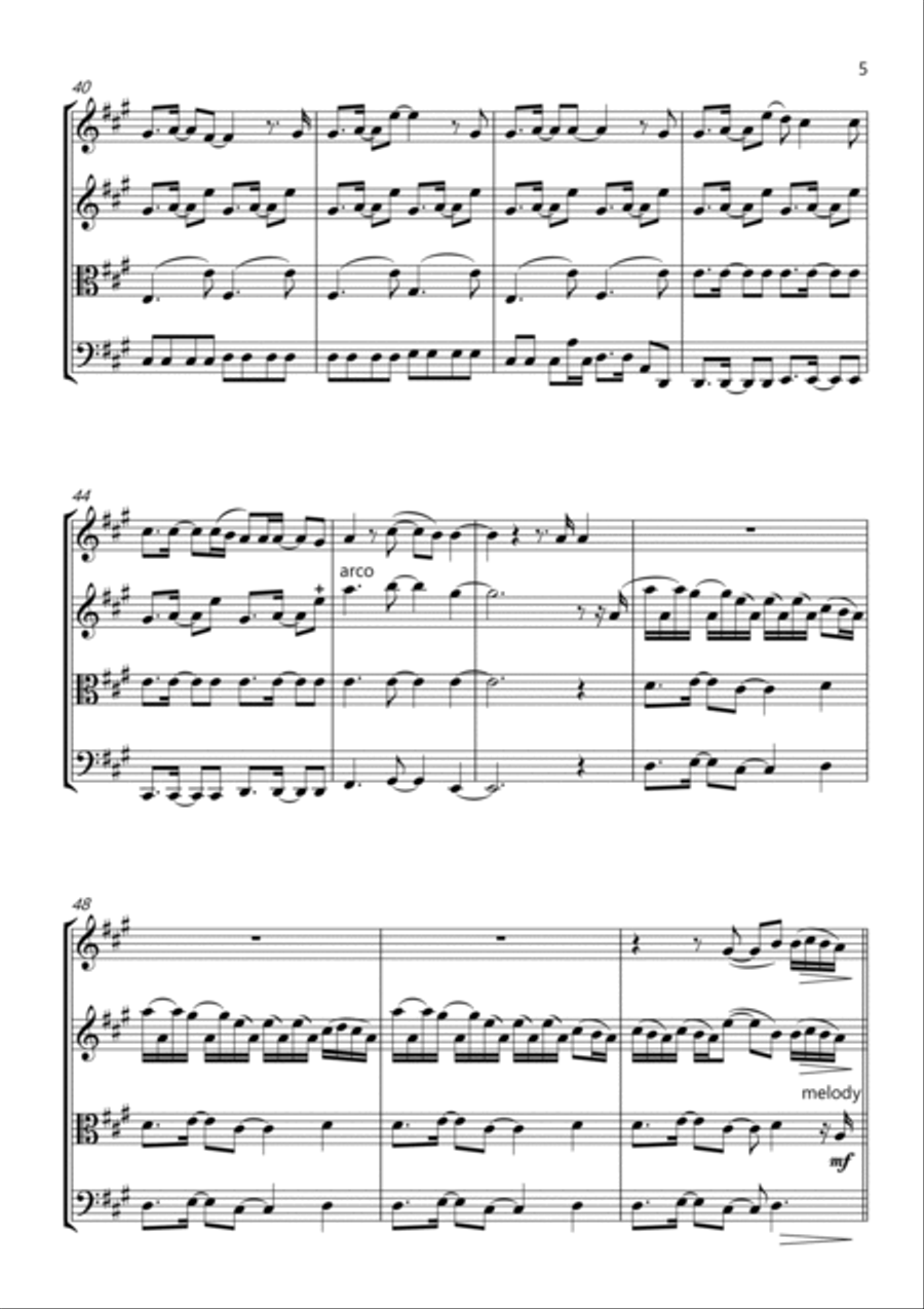 A Thousand Miles String Quartet scores gallery preview page 5