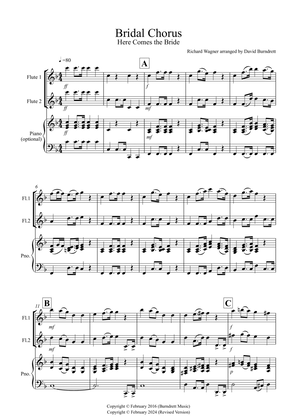Bridal Chorus "Here Comes The Bride" for Flute Duet