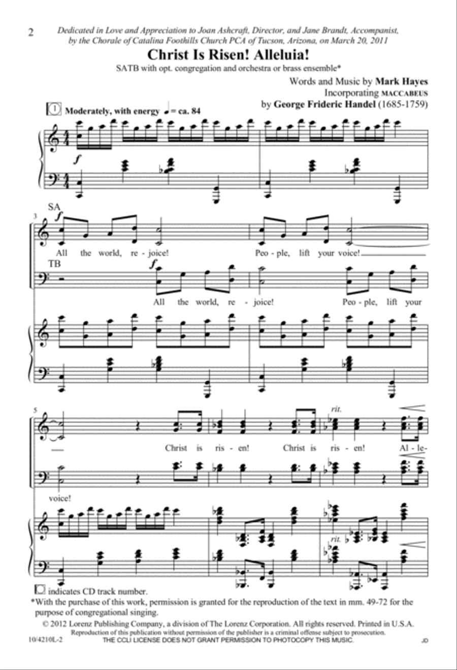 Christ Is Risen! Alleluia! 4-Part scores gallery preview page 2