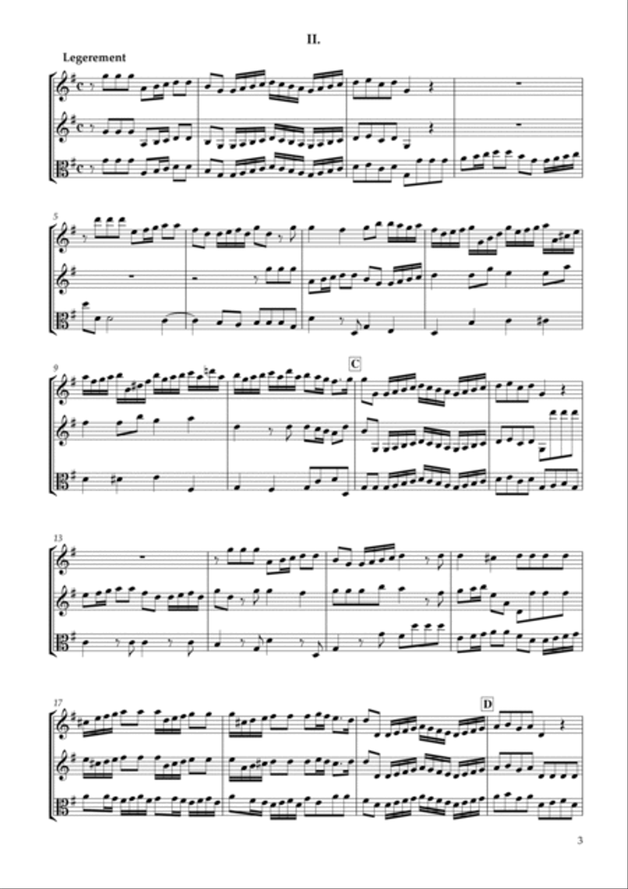 Six Sonatas No.5 for two Violins & Viola Op.7-5 String Duet scores gallery preview page 3