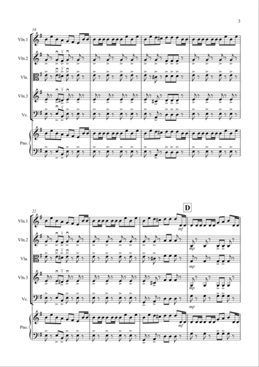 2 Classical Favourites for String Quartet (volume four) String Quartet scores gallery preview page 3