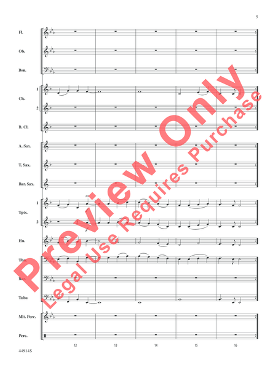 Ode to a Flash Mob Concert Band scores gallery preview page 5
