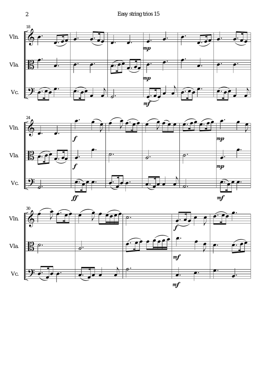 The Skye boat song (Speed bonny boat) for string trio String Trio scores gallery preview page 2