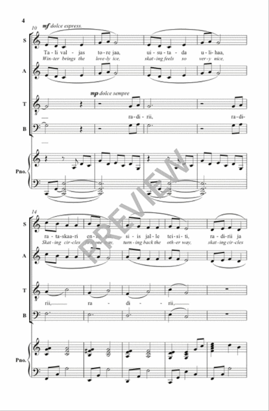 Skating (Uisutamas) 4-Part scores gallery preview page 5