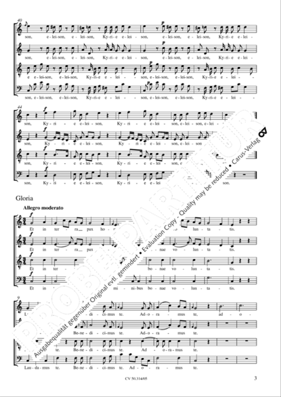 Missa Sancti Joannis Nepomuceni 4-Part scores gallery preview page 4