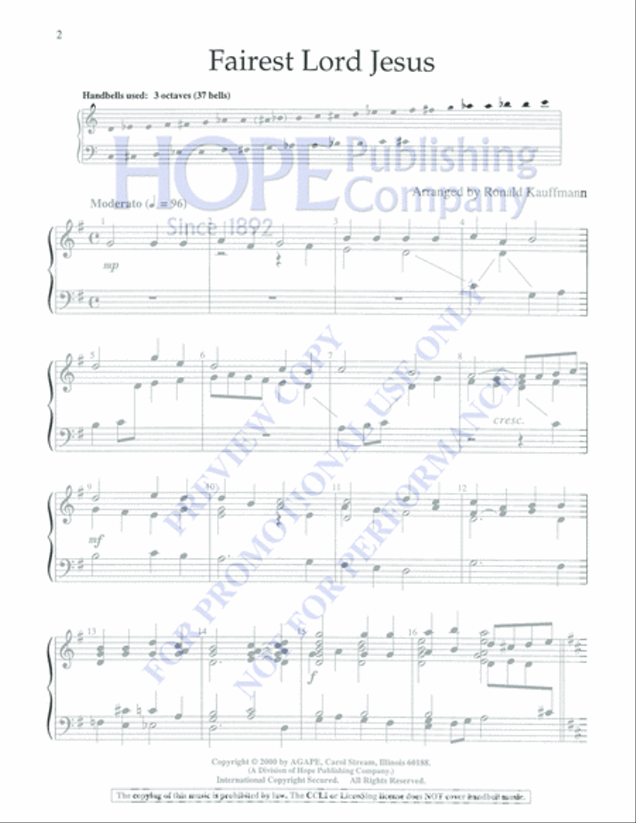 Fairest Lord Jesus 3-Octaves scores gallery preview page 2