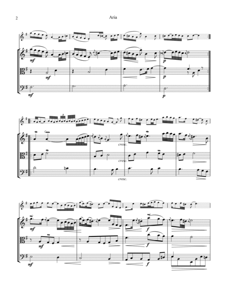 Aria (Goldberg var.) BWV 988, ornamented, for string trio image number null