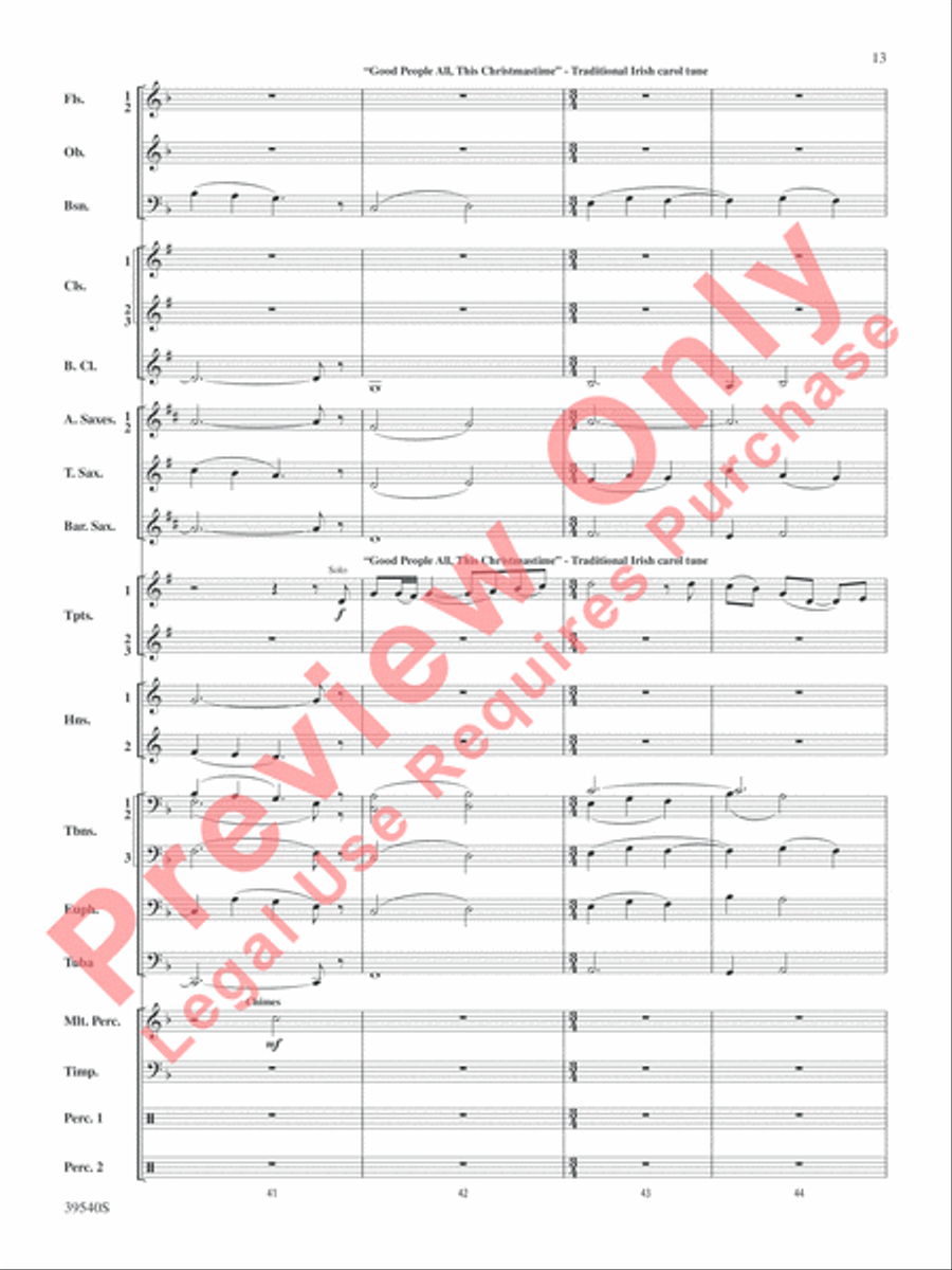 Carols from the British Isles Concert Band scores gallery preview page 14