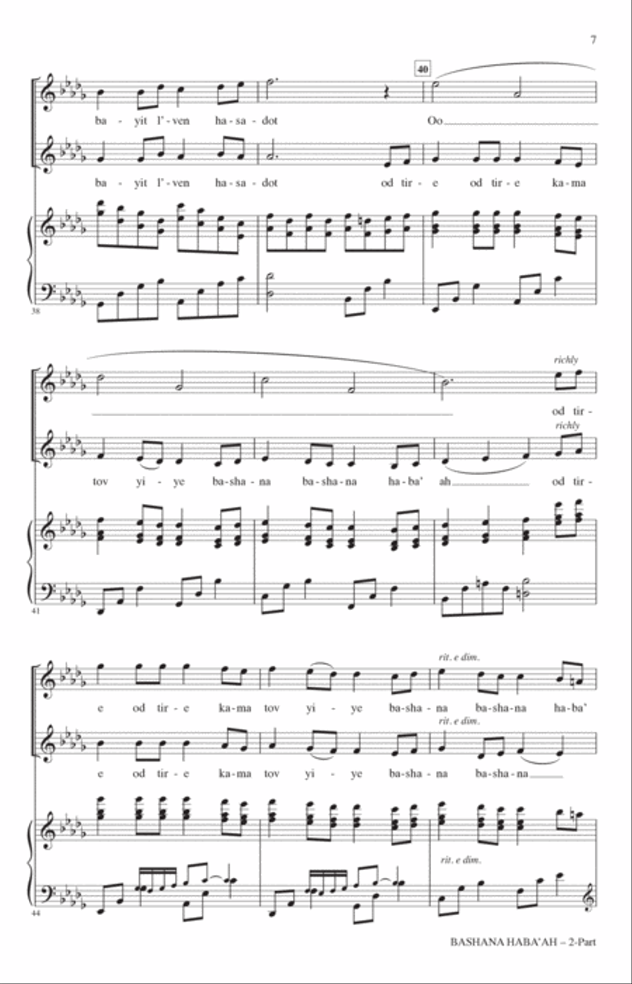 Bashana Haba'ah (arr. John Leavitt) 2-Part scores gallery preview page 5