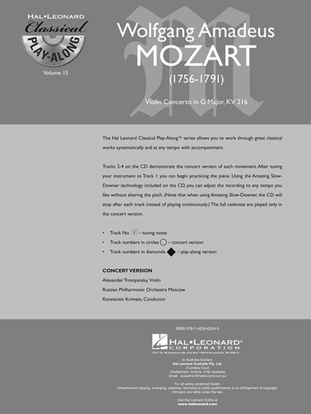 Mozart: Violin Concerto in G Major, K216 image number null
