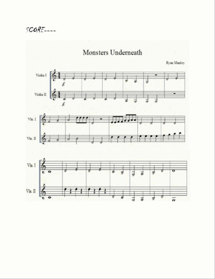 Monsters Underneath Monsters Underneath String Quartet scores gallery preview page 2
