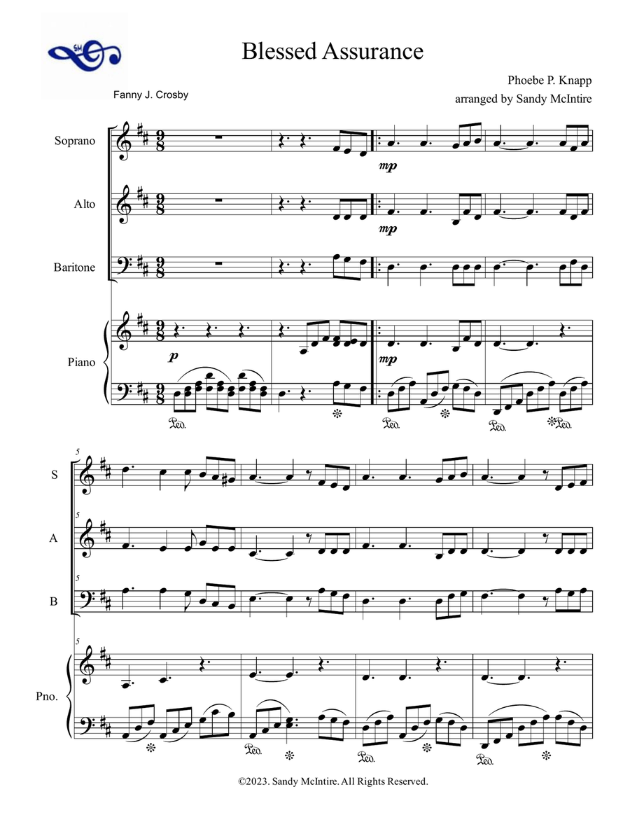 Blessed Assurance 3-Part scores gallery preview page 1