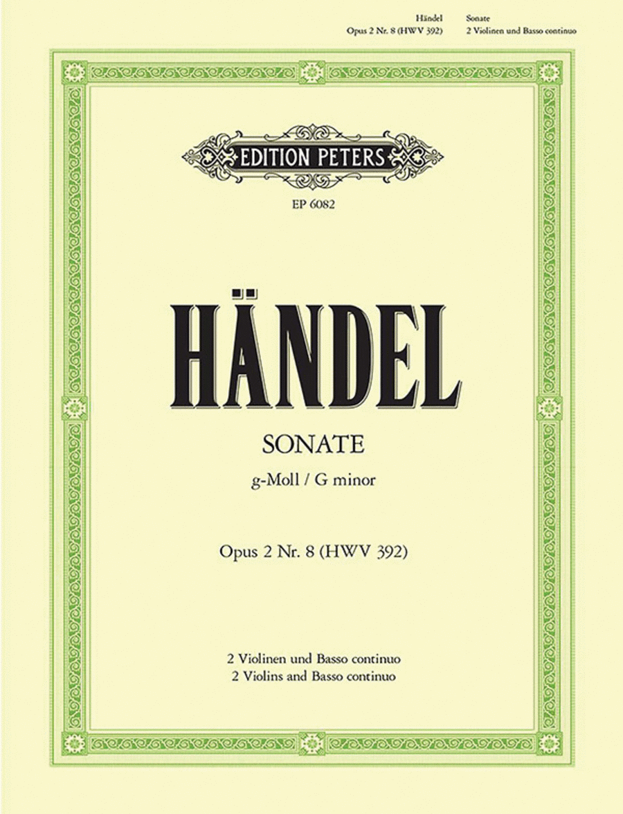 Trio Sonata in G Minor Op.2 No.8 String Trio scores gallery preview page 1