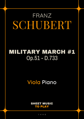 Military March No.1, Op.51 - Viola and Piano (Full Score and Parts)