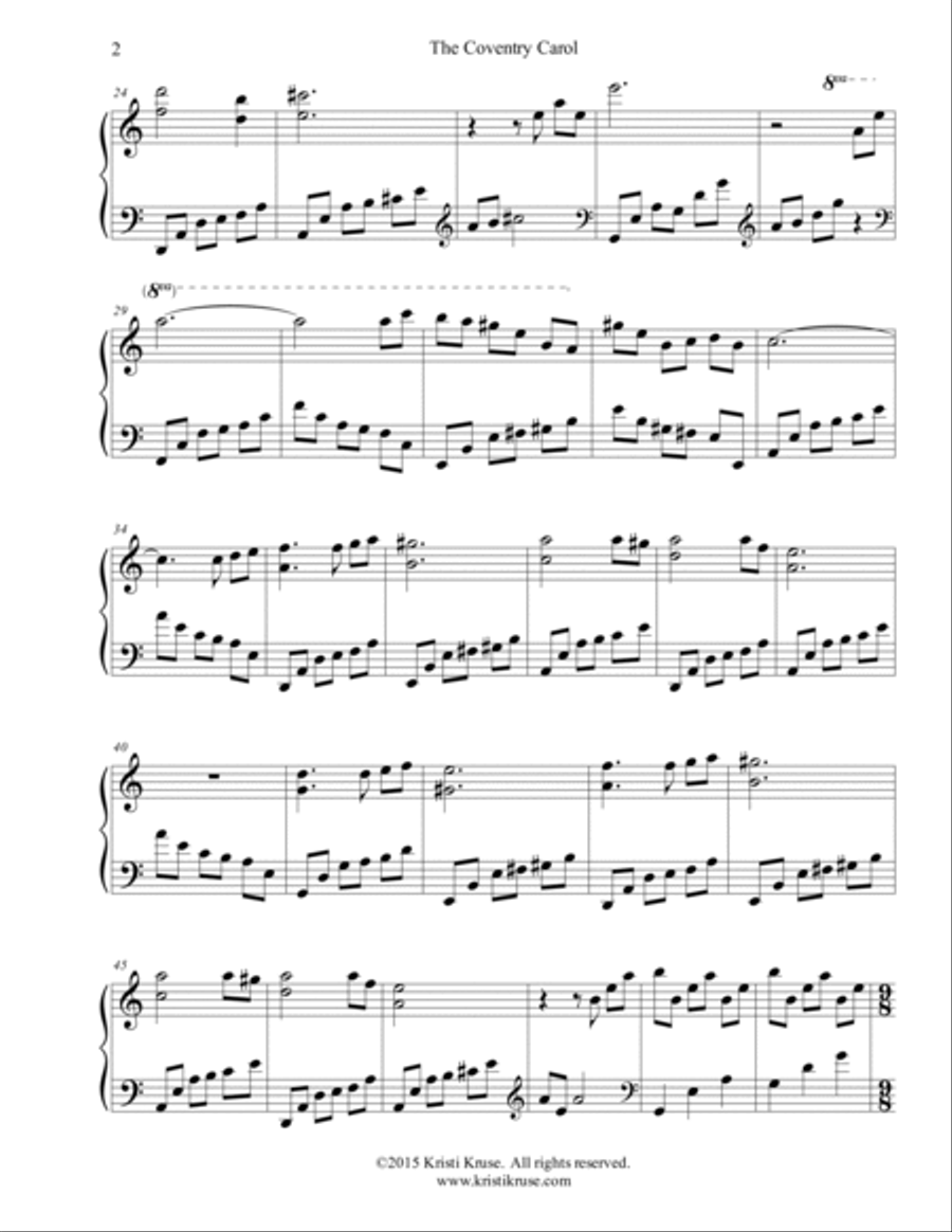The Coventry Carol The Coventry Carol Piano Solo scores gallery preview page 3