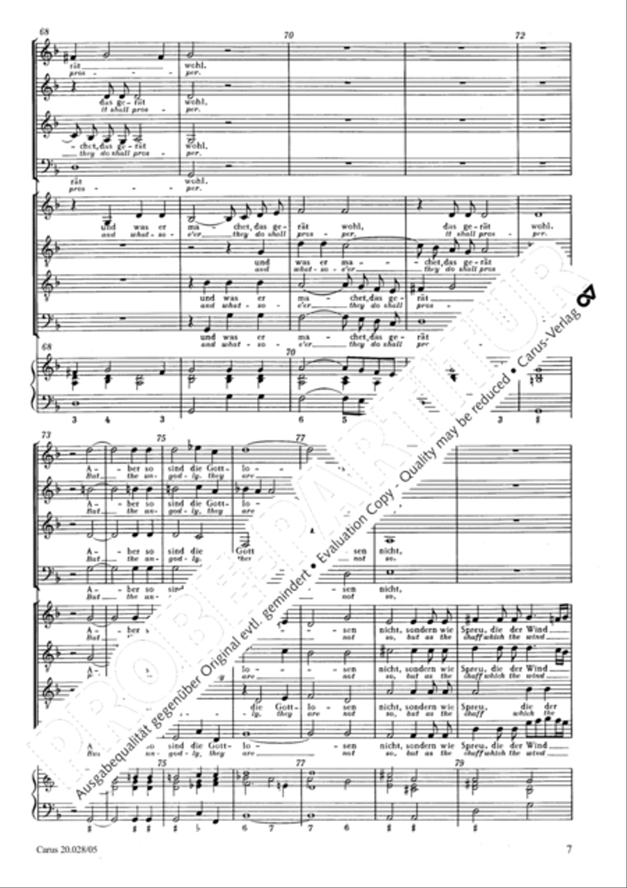 Blessed they who keep not the law of the ungodly (Wohl dem, der nicht wandelt im Rat der Gottlosen) Choir scores gallery preview page 8
