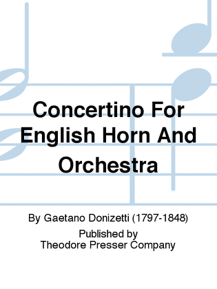 Book cover for Concertino for English Horn and Orchestra