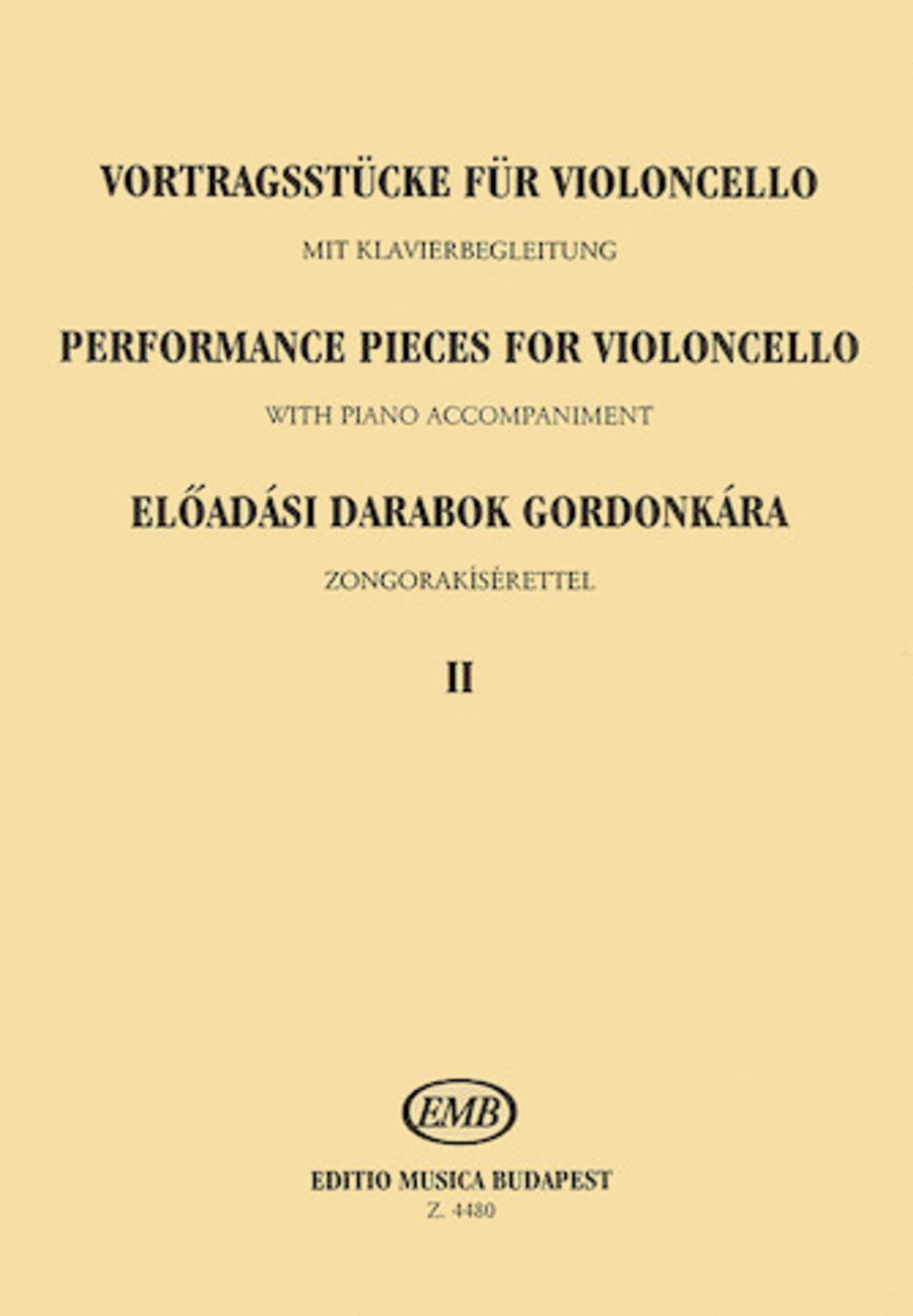 Performance Pieces Volume 2 Violoncello Piano