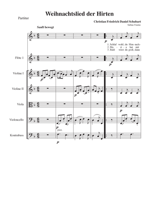 Schubart Christmas song of the shepherds - Score Only