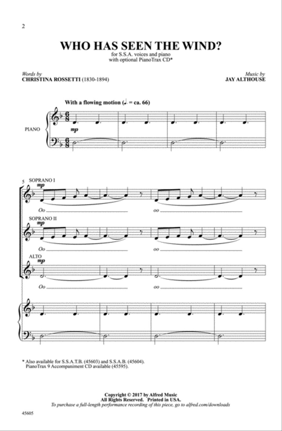 Who Has Seen the Wind? Who Has Seen the Wind? Choir scores gallery preview page 1