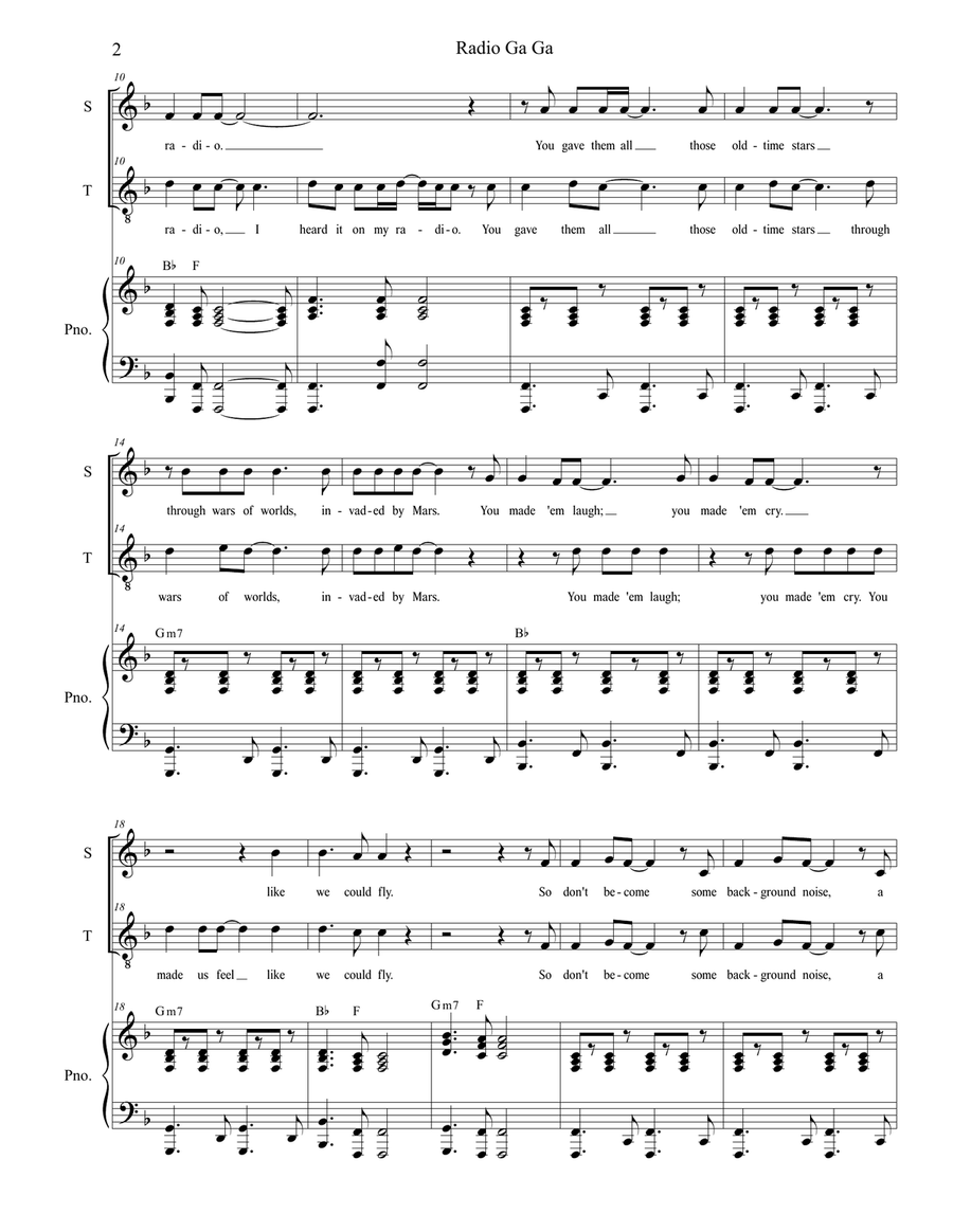 Radio Ga Ga Choir scores gallery preview page 2