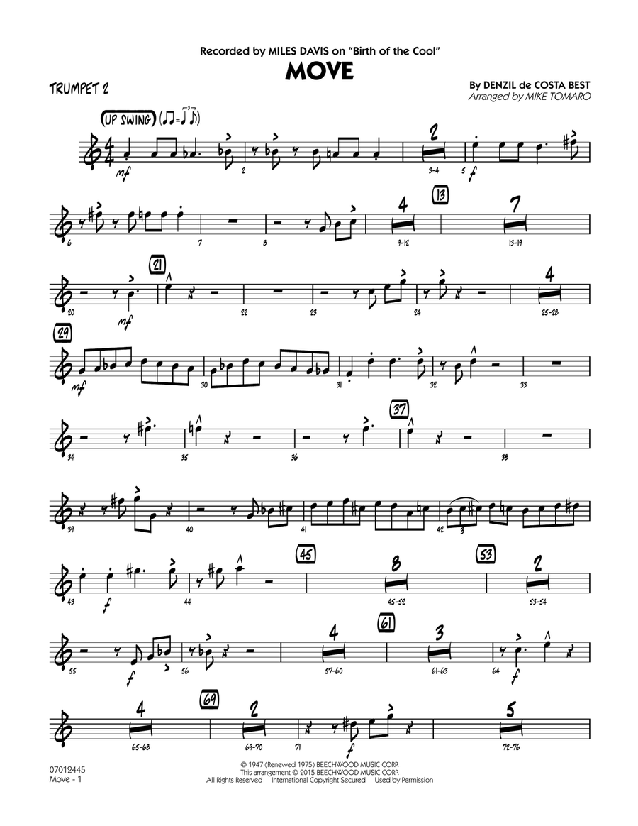 Move - Trumpet 2 Jazz Ensemble scores gallery preview page 1
