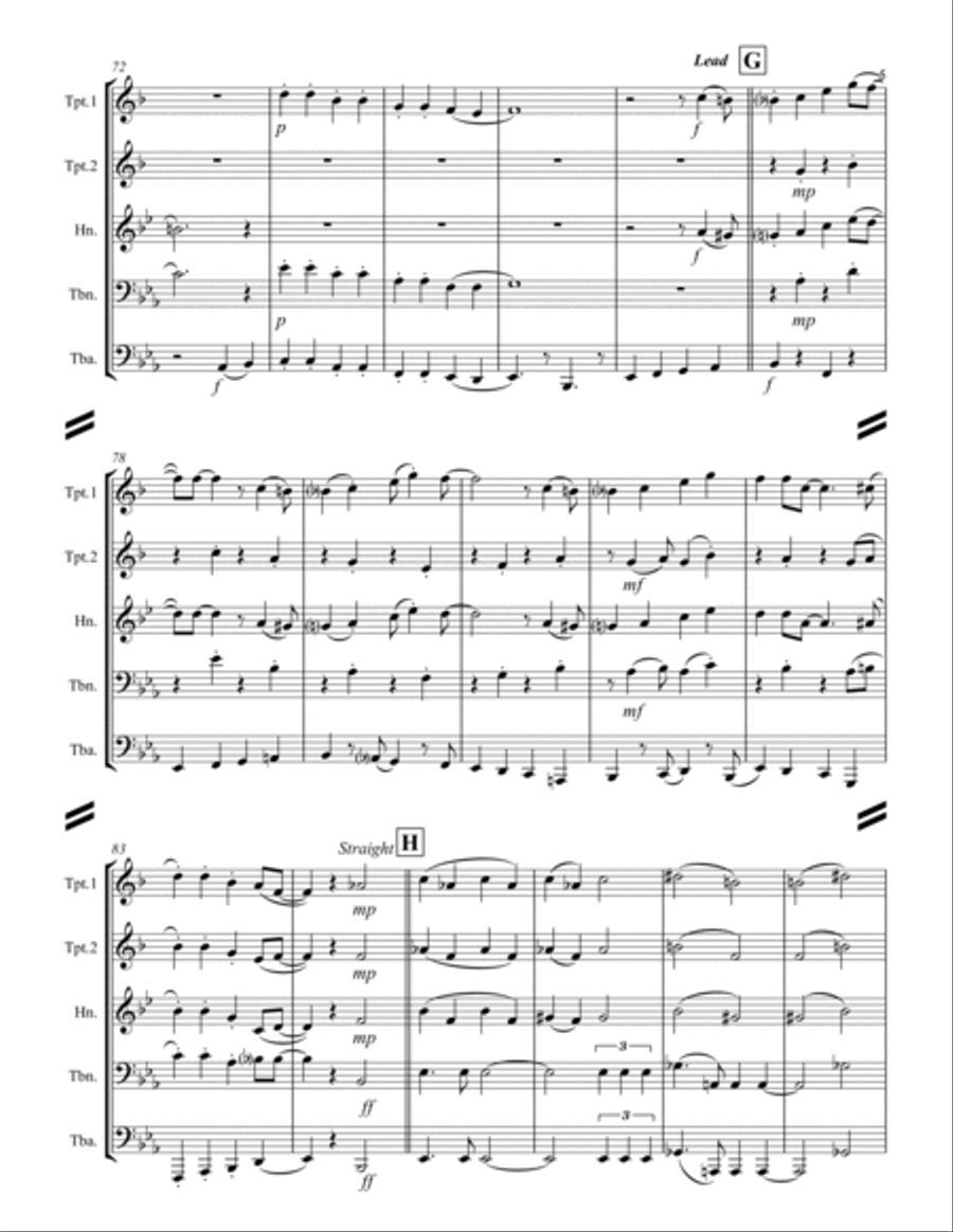 Cheek To Cheek Brass Quintet scores gallery preview page 6