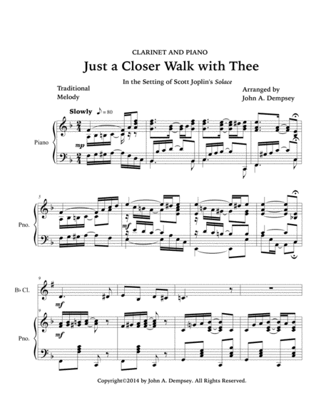 Just a Closer Walk with Thee (Clarinet and Piano) image number null