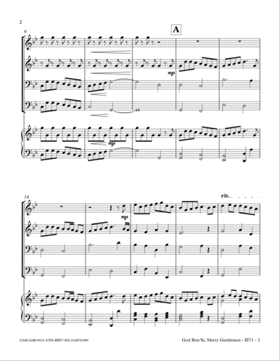 God Rest Ye, Merry Gentlemen Small Ensemble scores gallery preview page 2