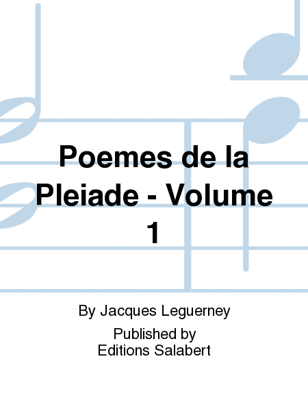Poemes De La Pleiade Vol.1 Cht-Piano