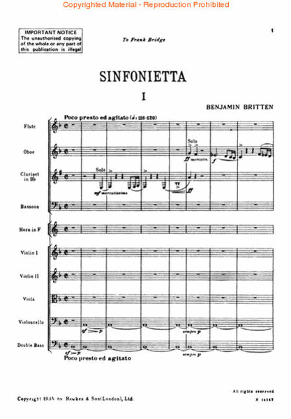 Sinfonietta, Op. 1