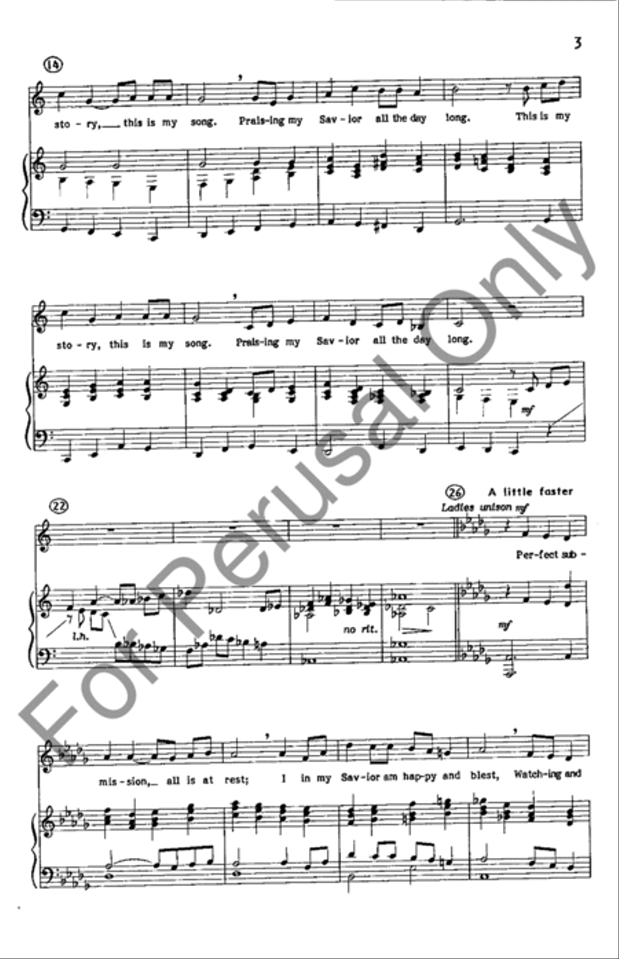 Blessed Assurance Unison Choir scores gallery preview page 3