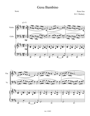 Book cover for Gesu Bambino (Violin and Cello Duet with Piano Accompaniment)