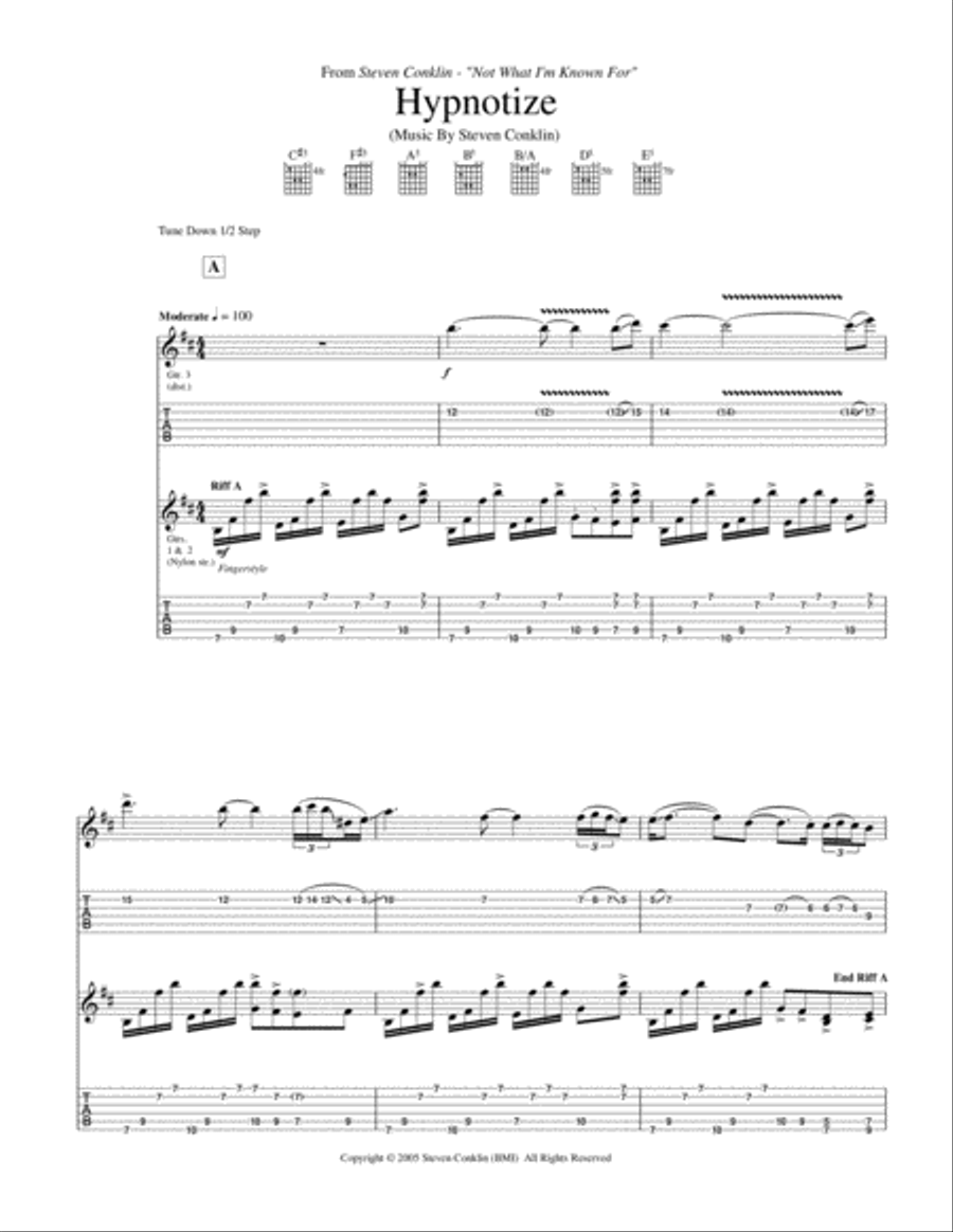 Hypnotize Electric Guitar Digital Sheet Music Sheet Music Plus