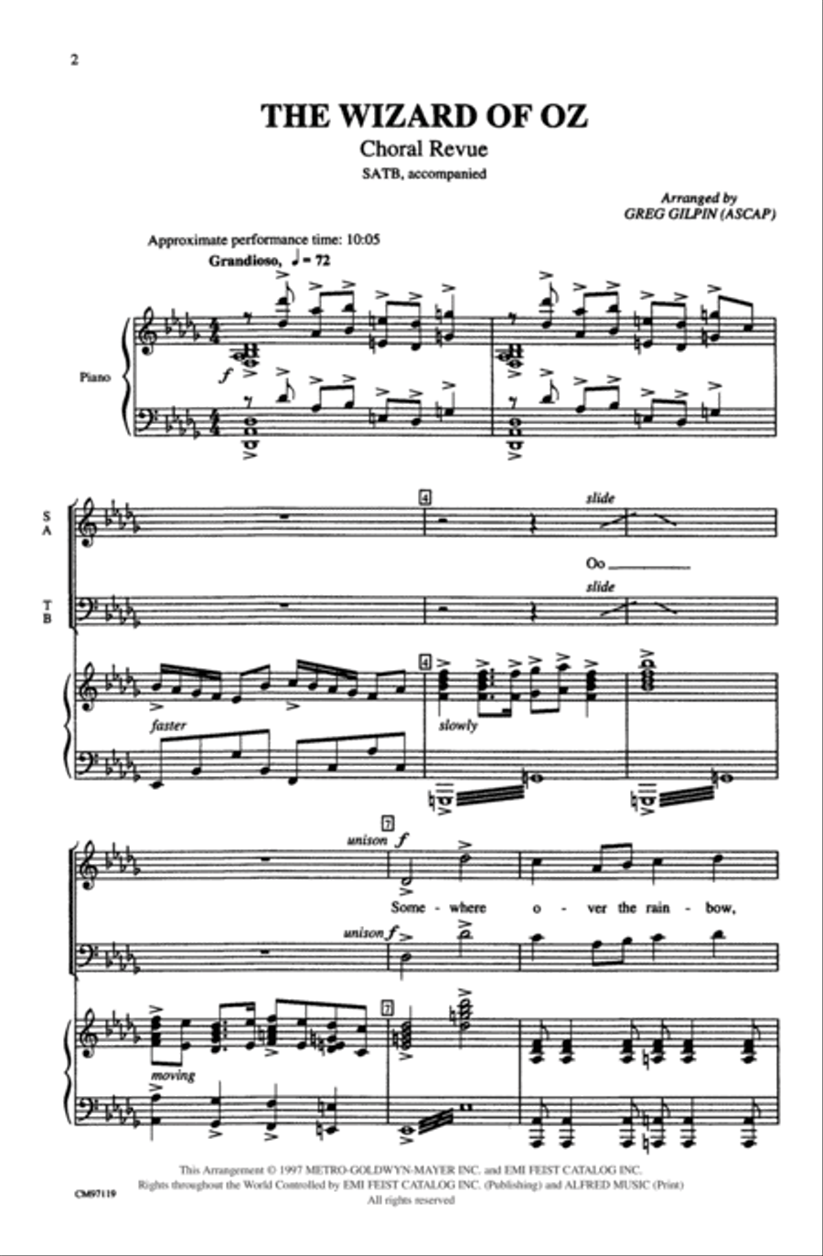 The Wizard of Oz -- Choral Revue 4-Part scores gallery preview page 2