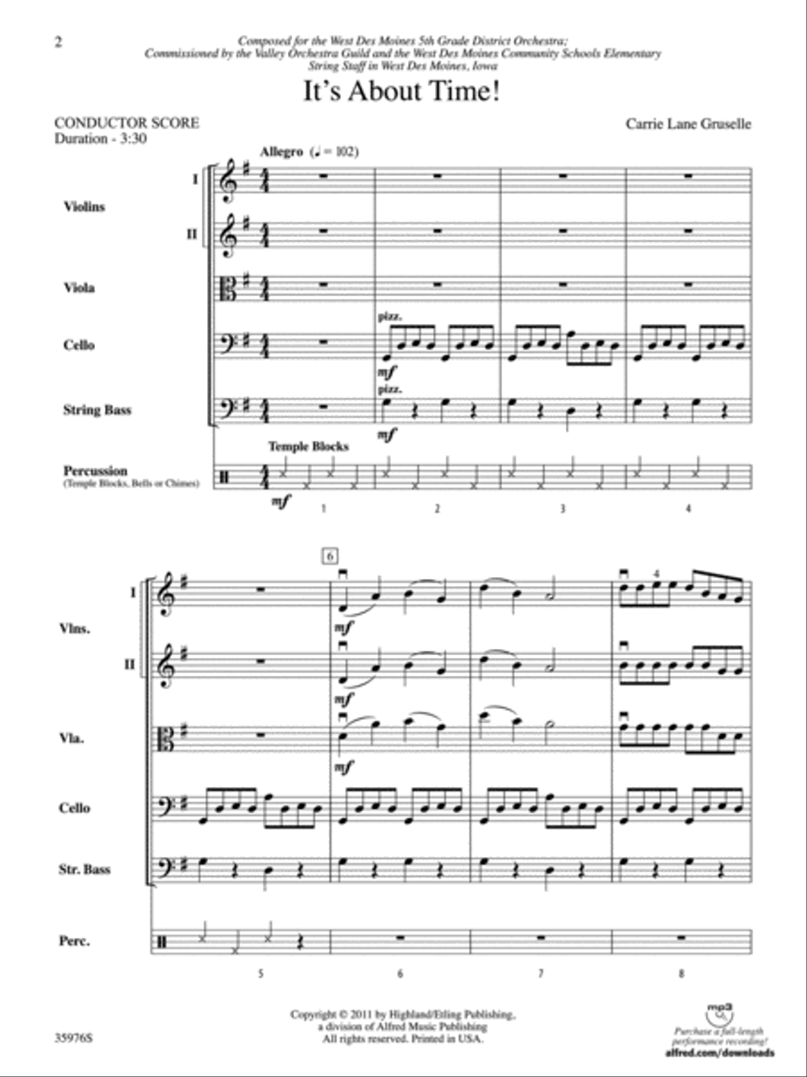 It's About Time! It's About Time! String Orchestra scores gallery preview page 2