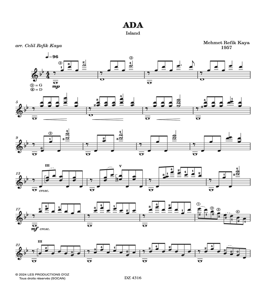 Ada Ada Classical Guitar scores gallery preview page 2