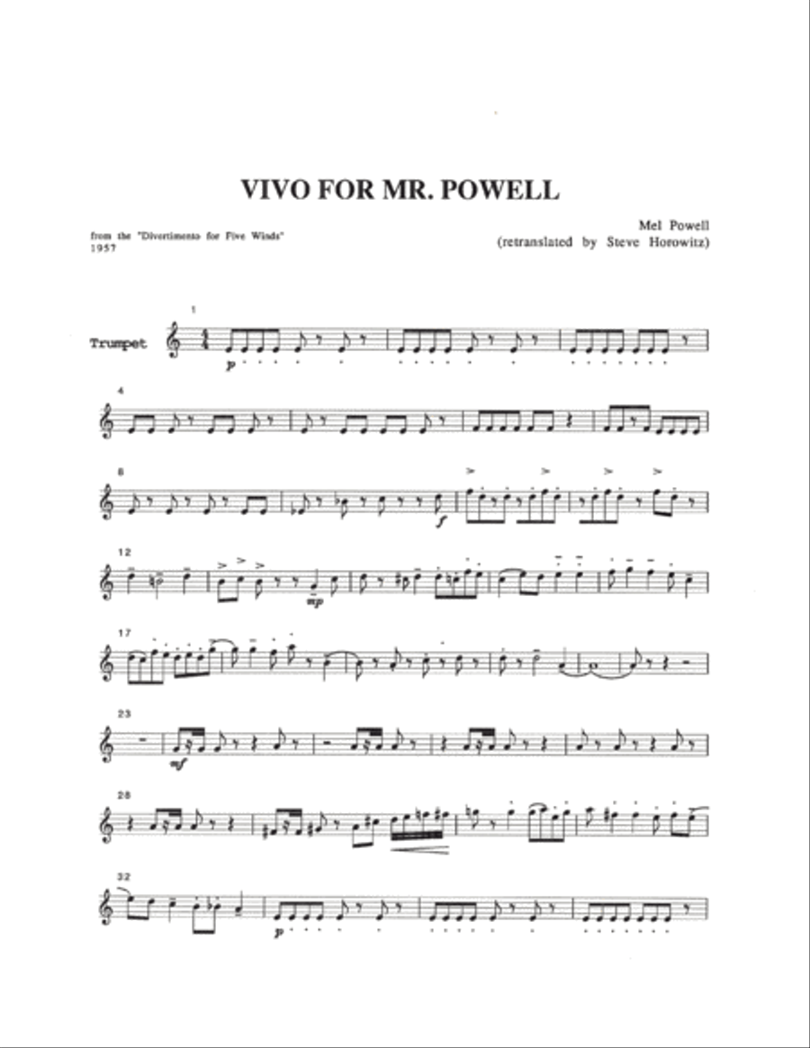 Vivo For Mr. Powell-PARTS Small Ensemble scores gallery preview page 2