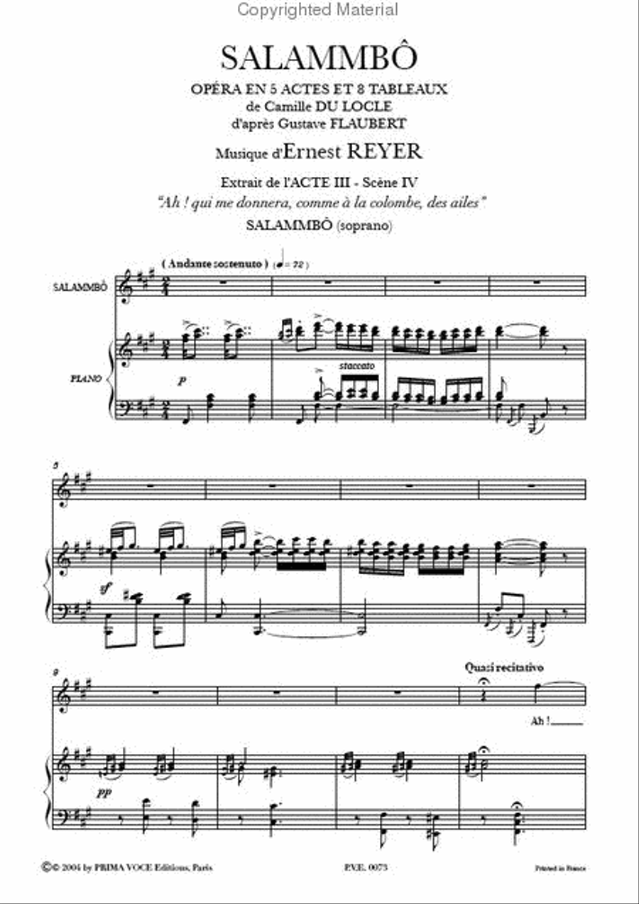 Ah! qui me donnera, comme a la colombe, des ailes from Salammbo Soprano Voice scores gallery preview page 2