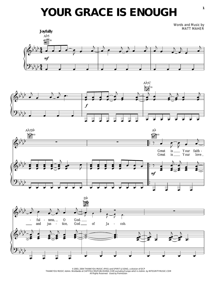 Your Grace Is Enough Your Grace Is Enough Guitar scores gallery preview page 1