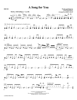 A Song for You (arr. Kirby Shaw) - Drums